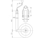 Preview: Deichselrad mit Stützlastwaage, Luftrad/Metall, 260 x 85 mm