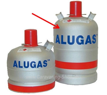 Alu-Gasflasche 11 kg, kplt. mit Ventil und Schutz (D)