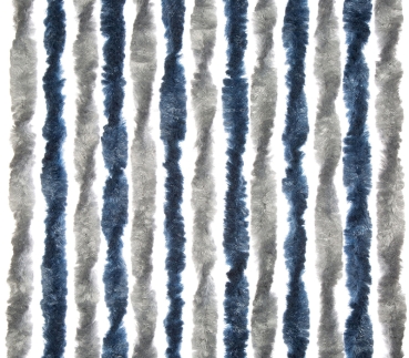 Chenille Flauschvorhang 100 x 205 cm blau/silber