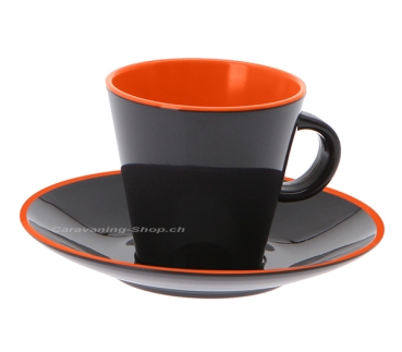 Tassenset Espresso 4-teilig orange/grau